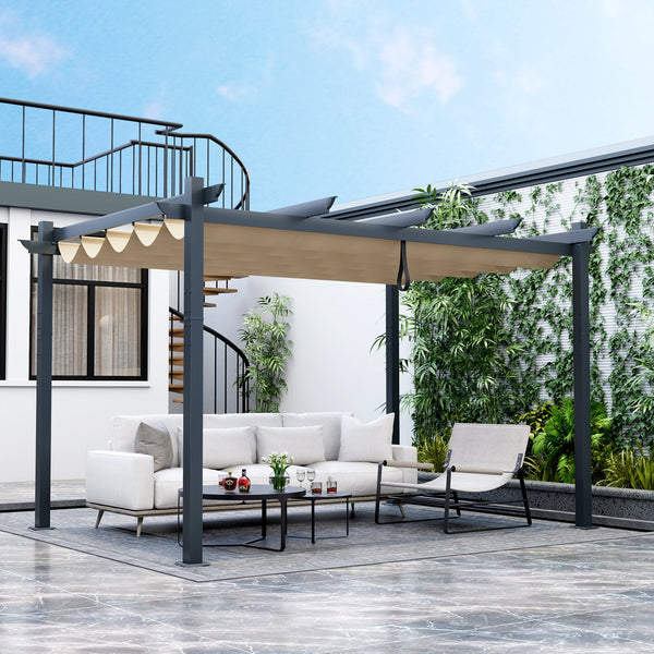10' x 13' Retractable Aluminum Pergola Canopy