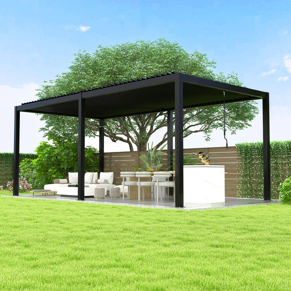 10' x 19' Louvered Pergola with Adjustable Aluminum Louvers