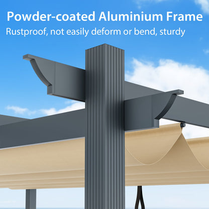 10' x 13' Retractable Aluminum Pergola Canopy