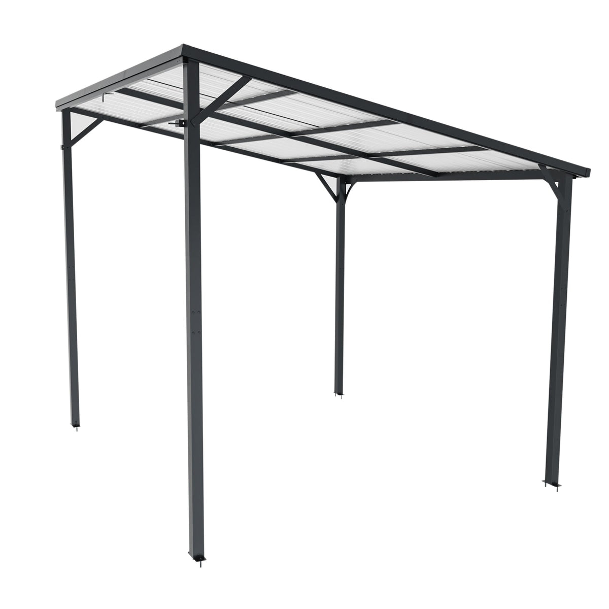 Outdoor Pergola 8' x 10' Metal Inclined Roof