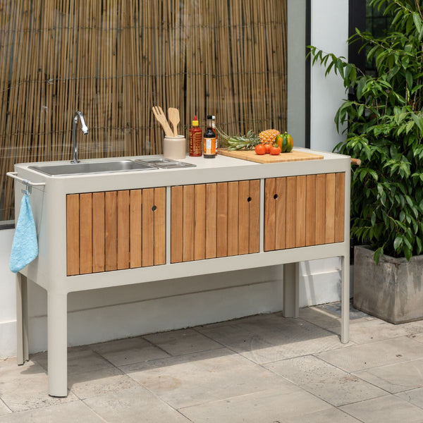 LifestyleGarden Portals Light Outdoor Kitchen with Stainless Steel Sink