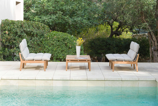 Arno Modular Teak Side Chair Set with Coffee Table