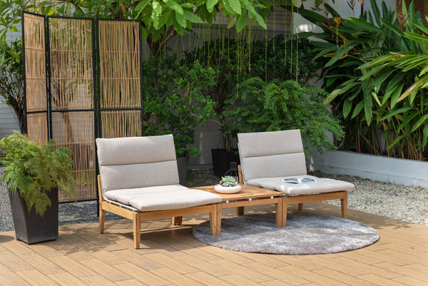 Arno Modular Teak Side Chair Set with Coffee Table