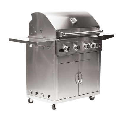 Broilmaster B-Series Deluxe 32-Inch Freestanding Stainless Steel Gas Grill with Rear Infrared Burner