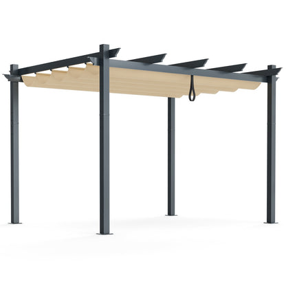 10' x 12' Retractable Pergola Canopy, Grape Trellis Design