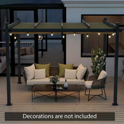 10' x 12' Retractable Pergola Canopy, Grape Trellis Design