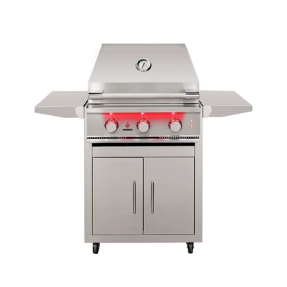 TrueFlame 25-Inch 3-Burner Freestanding Gas Grill with Grill Lights