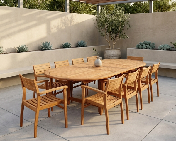 Julien FSC-Certified Teak Extendable Dining Set