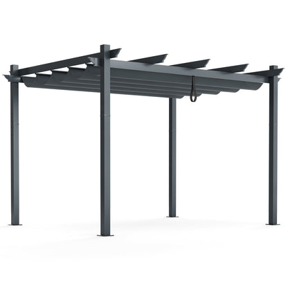 10' x 12' Retractable Pergola Canopy, Grape Trellis Design
