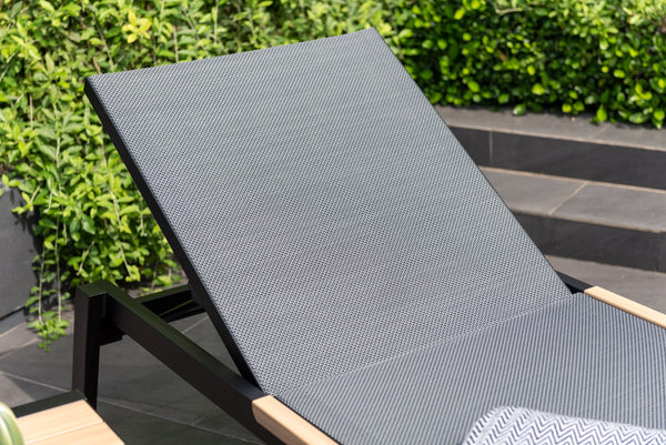 LifestyleGarden Panama Dark Stacking Wheel Lounger Set with Side Table