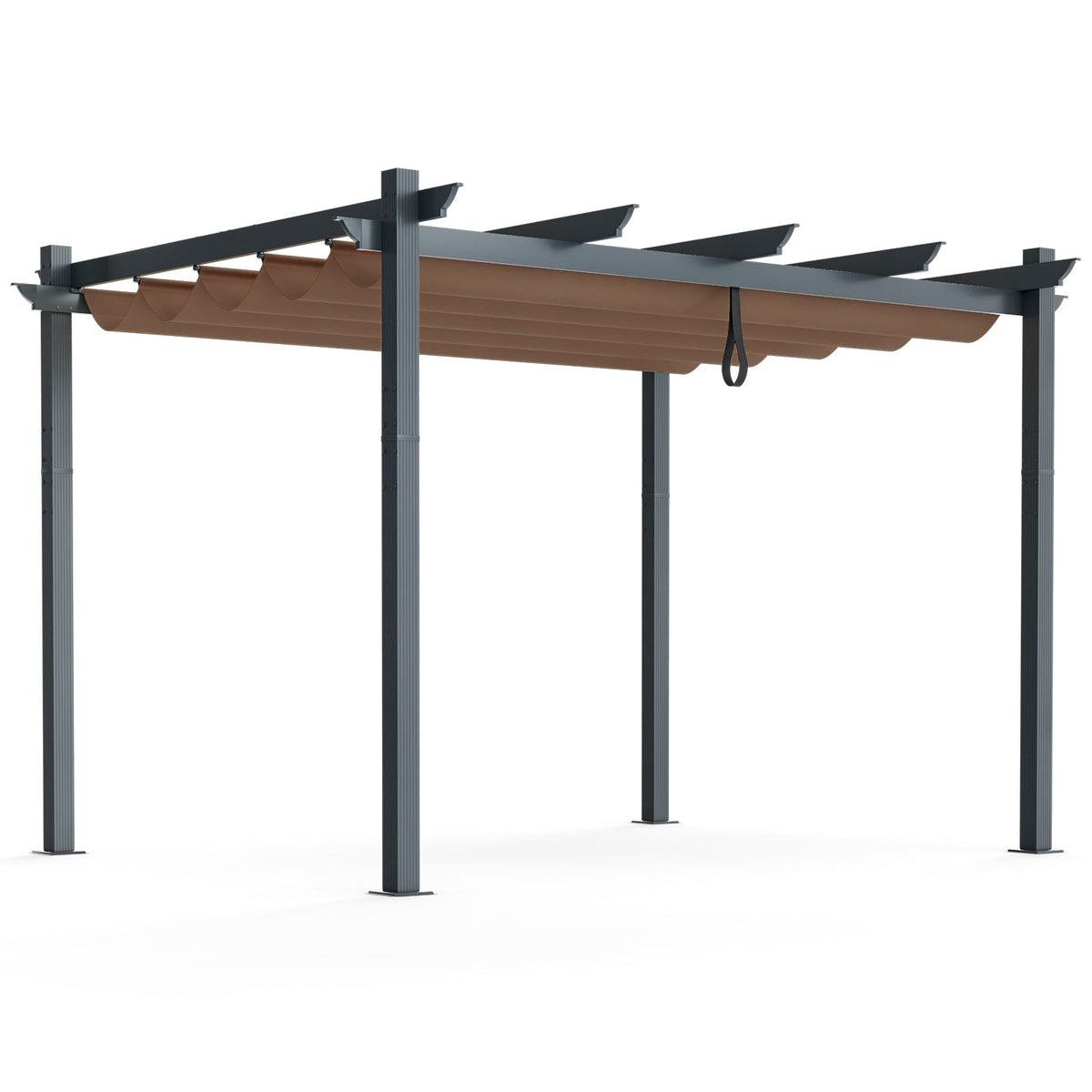10' x 12' Retractable Pergola Canopy, Grape Trellis Design