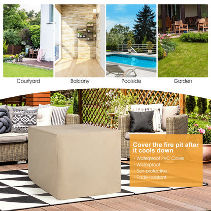 9-Piece Wicker Sectional with 35" Gas Fire Pit Table