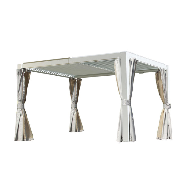 10' x 12' Adjustable Louvered Pergola, 72 MPH Wind Rated, White