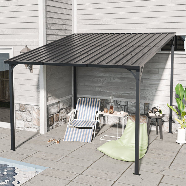 10' x 10' Galvanized Steel Wall-Mounted Pavilion
